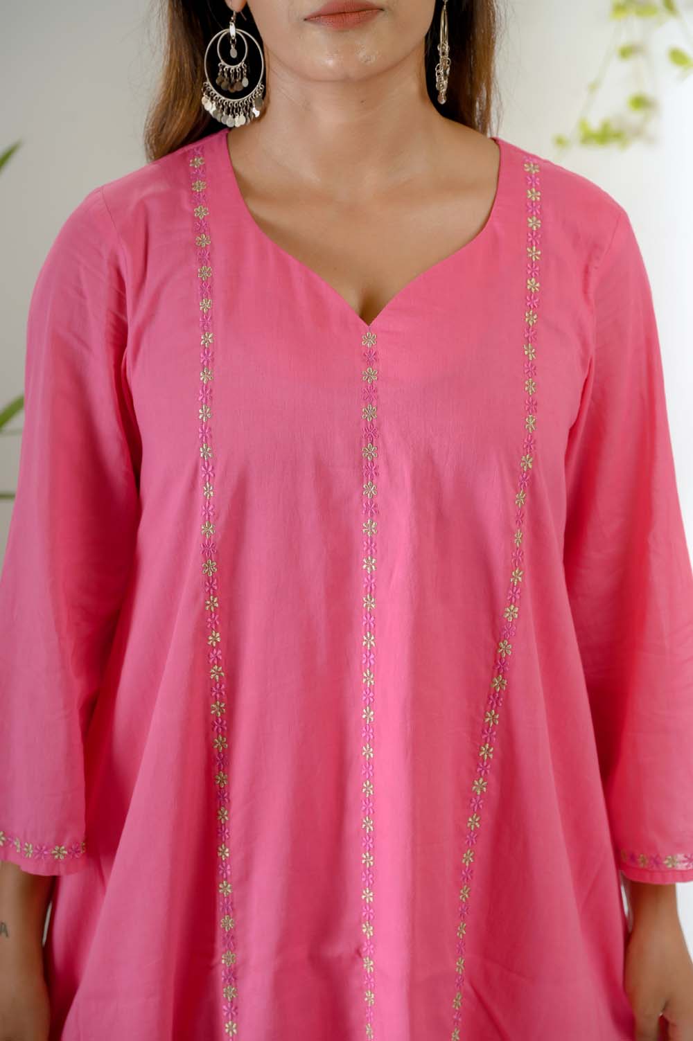 Pink dress with dupatta