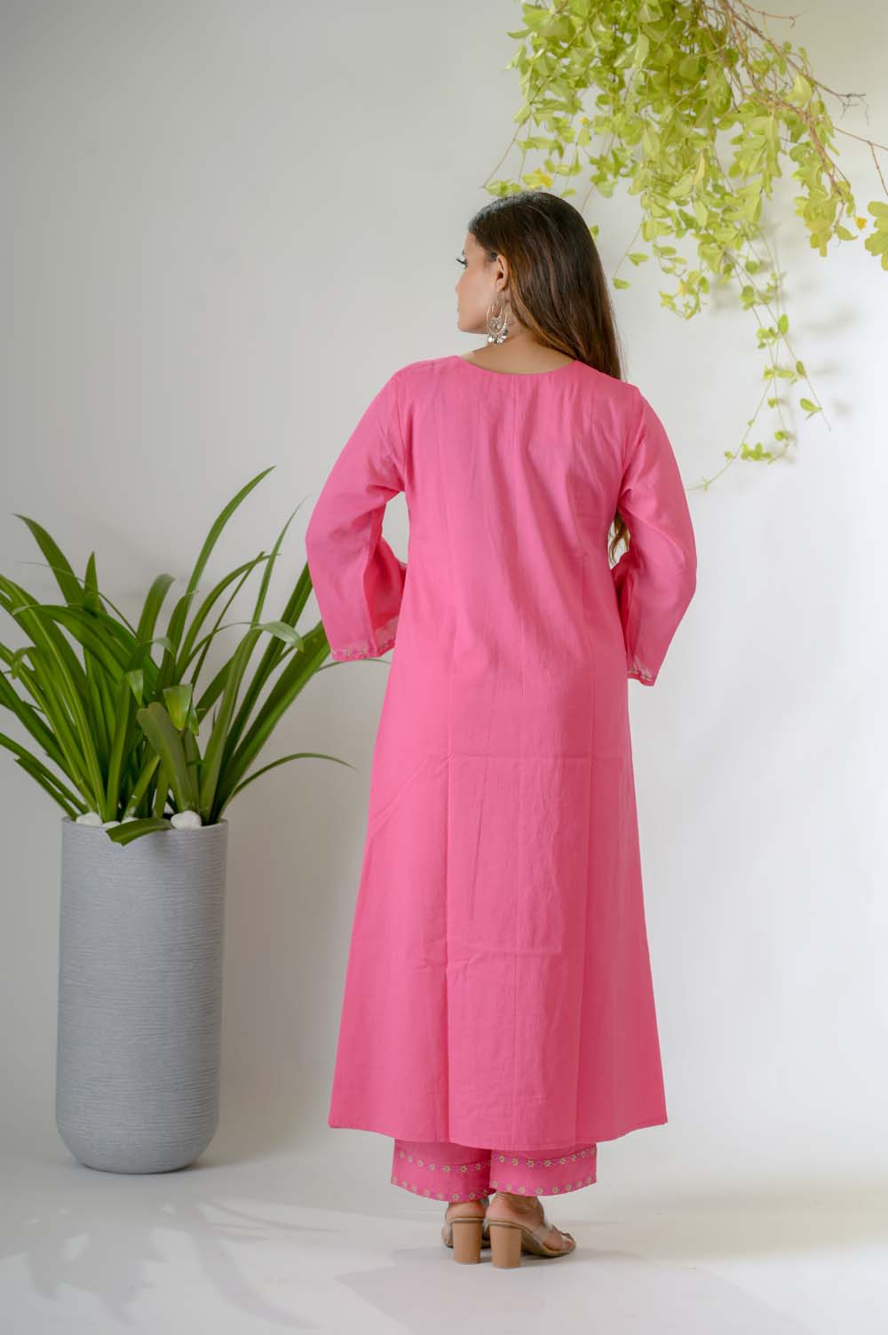 Pink dress with dupatta