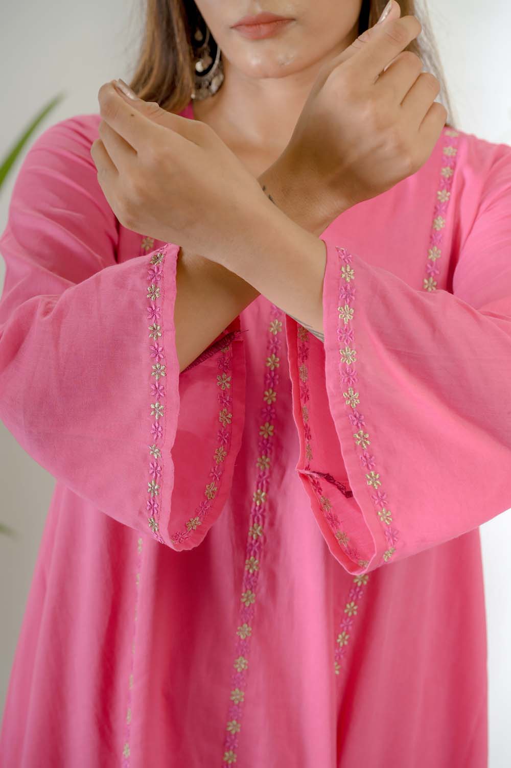 Pink dress with dupatta